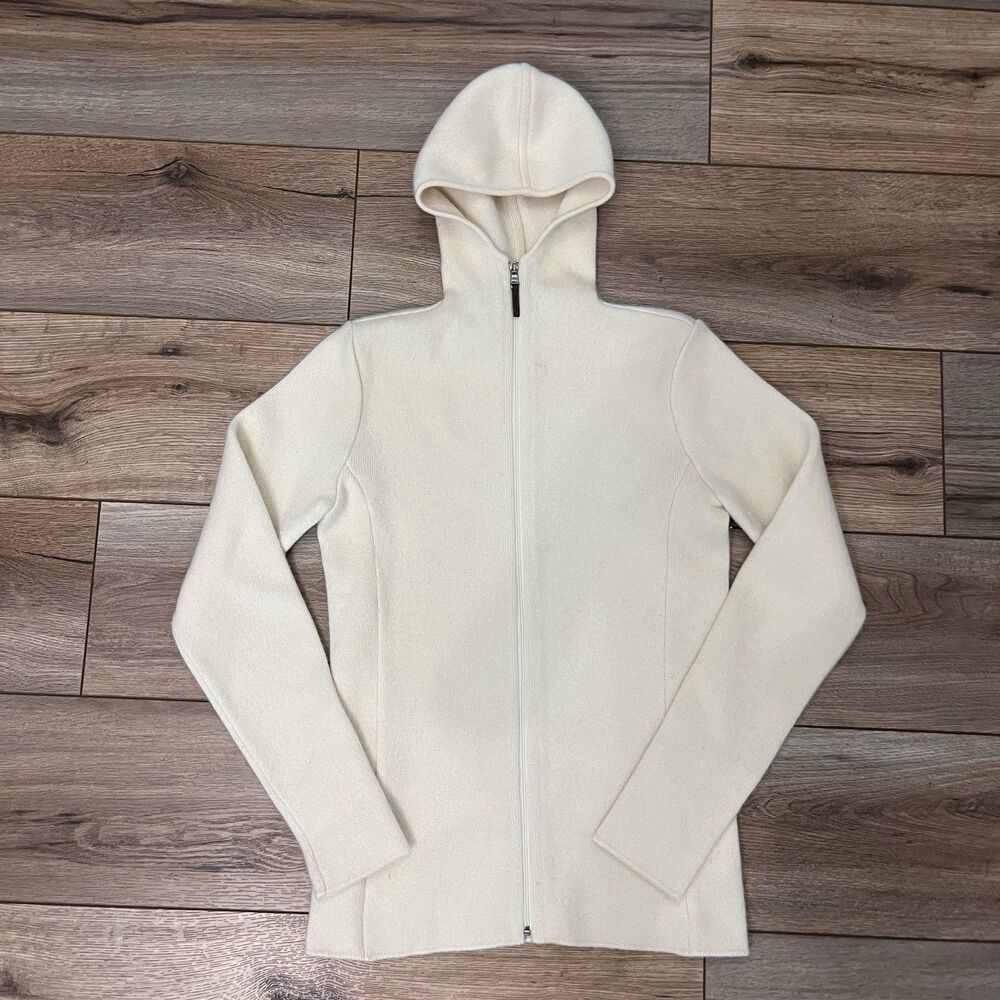 RLX Ralph Lauren Womens Cashmere V Neck Pullover Hoodie White Size S